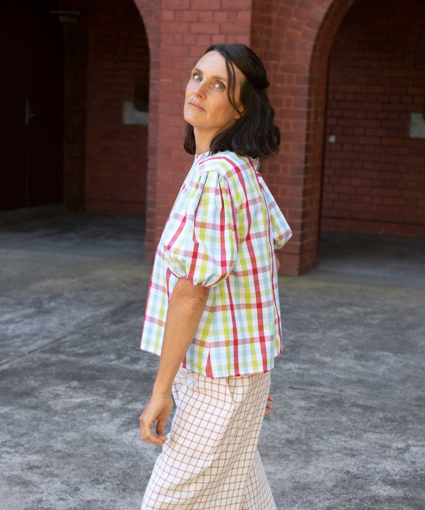 Bel Top Mini - plaid