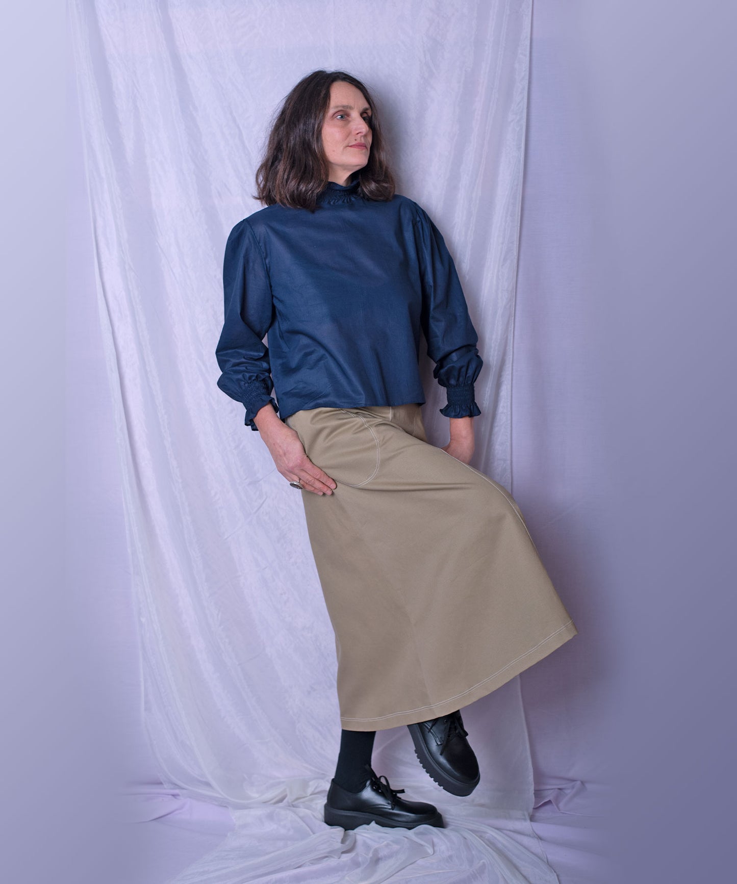 Big A-line Skirt - khaki