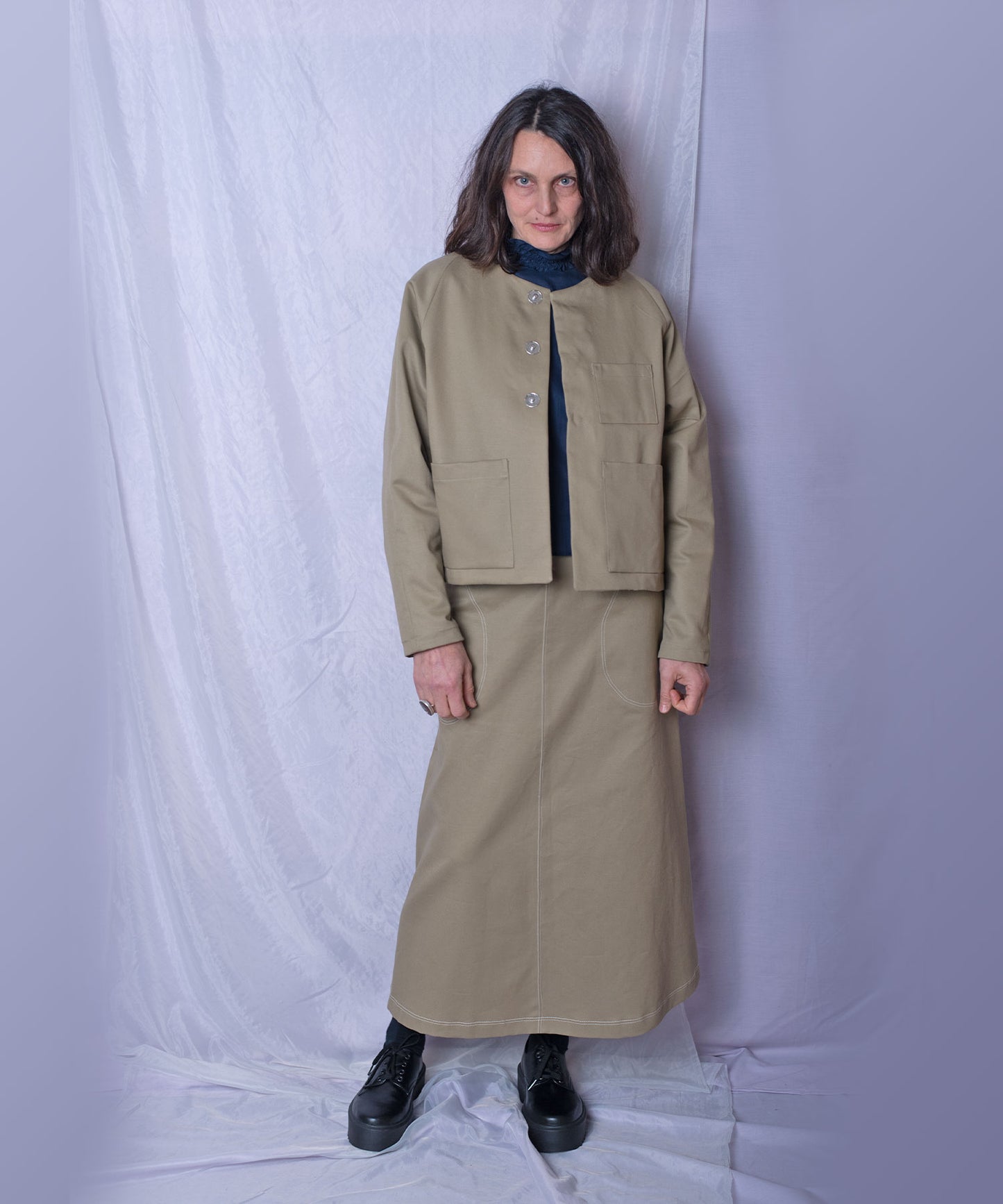 Big A-line Skirt - khaki