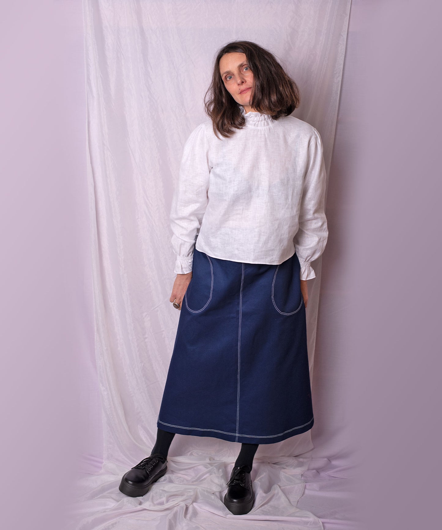 Big A-line Skirt - navy