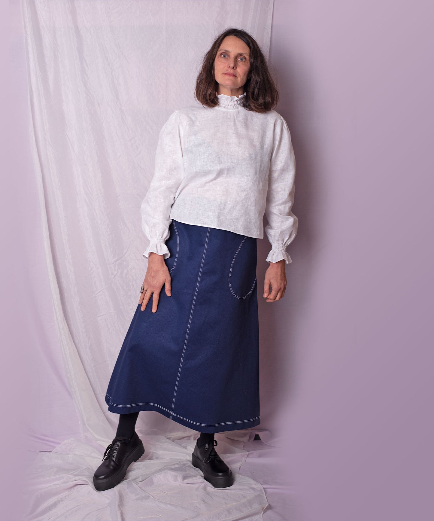 Big A-line Skirt - navy
