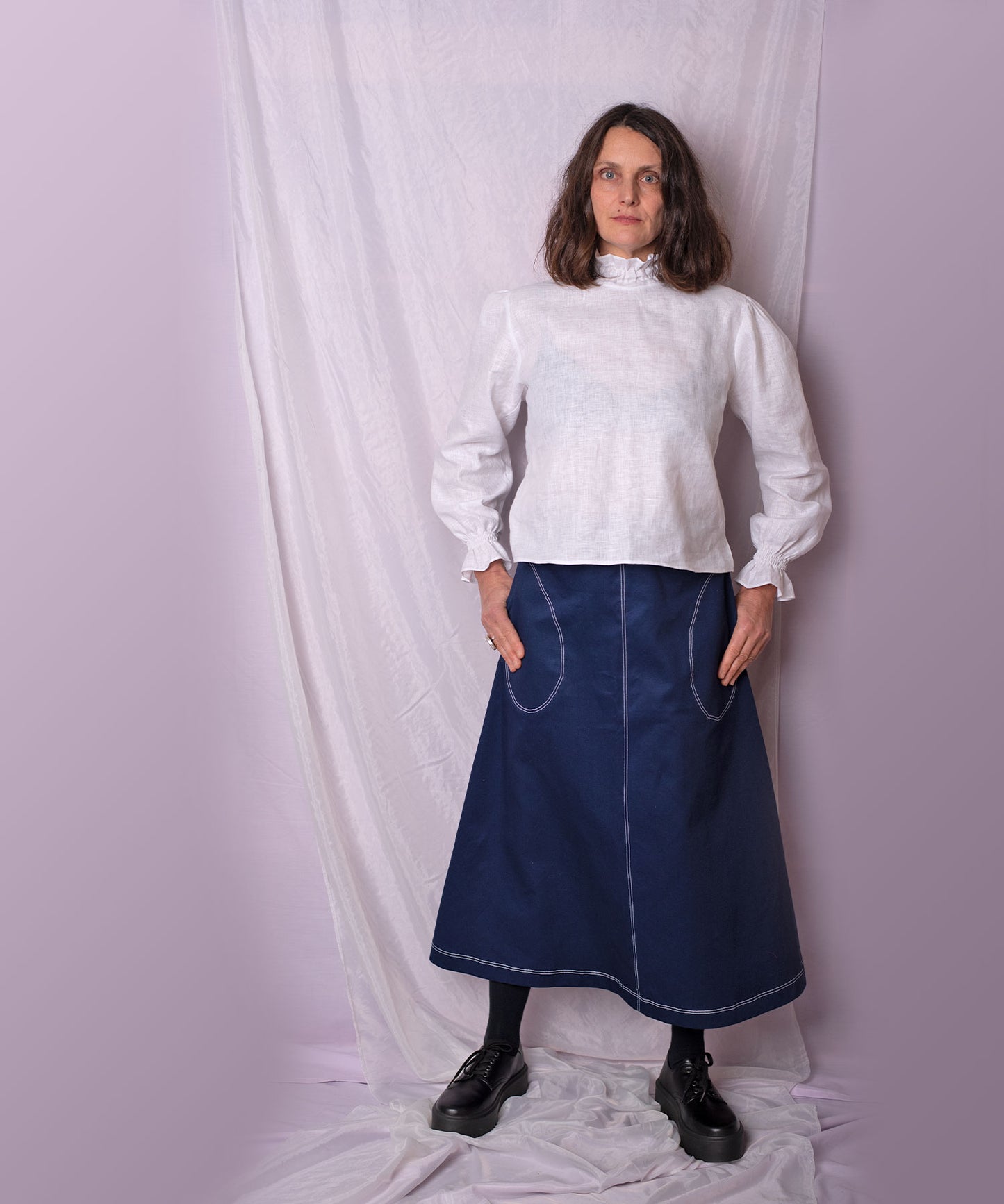 Big A-line Skirt - navy