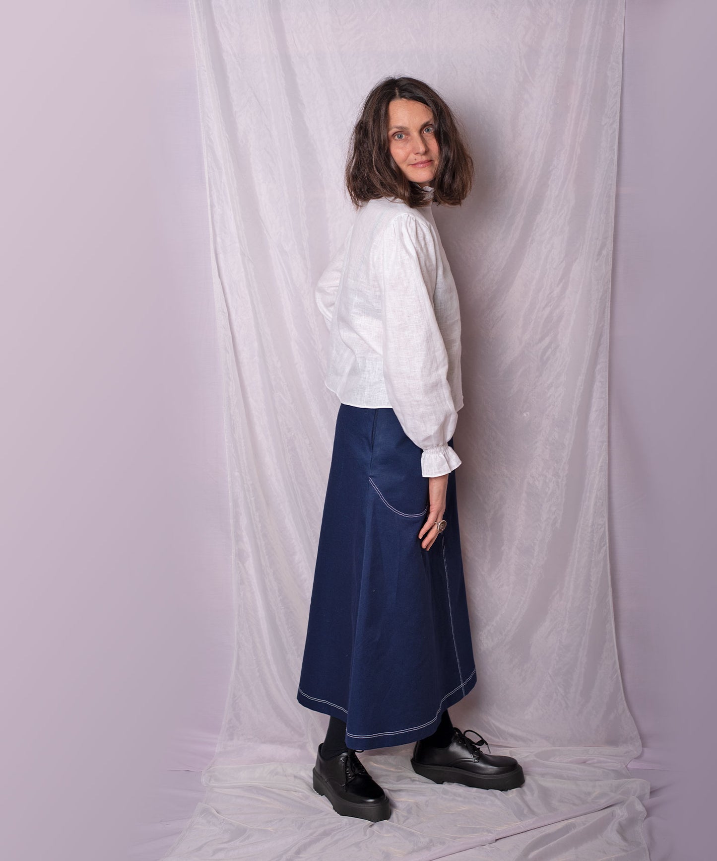 Big A-line Skirt - navy