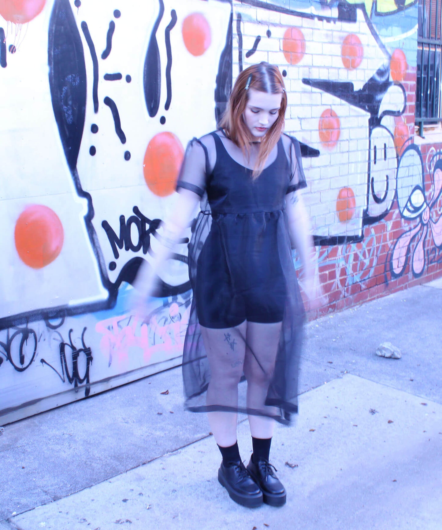Birdie dress in black organza
