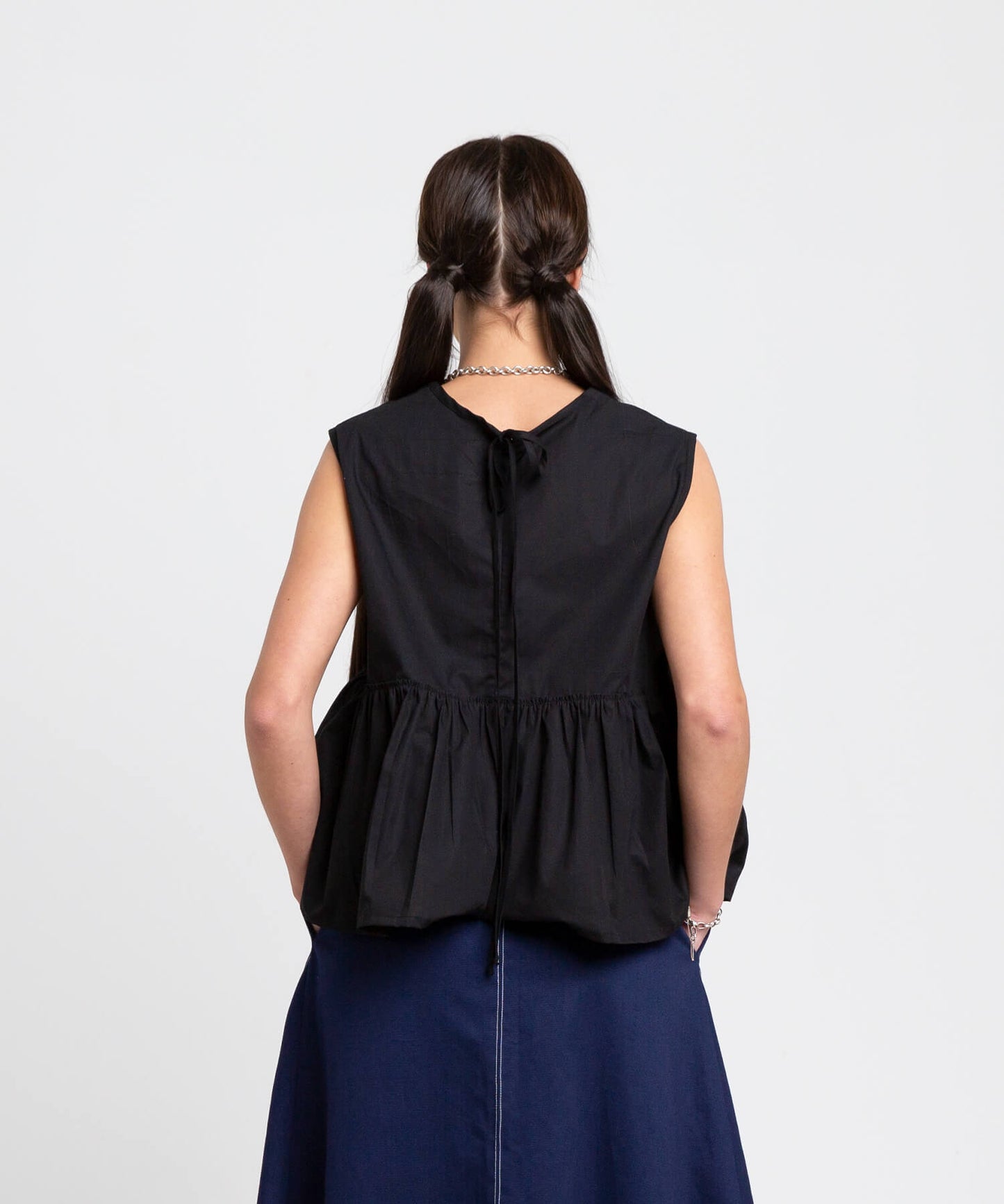 Birdie Top - black poplin
