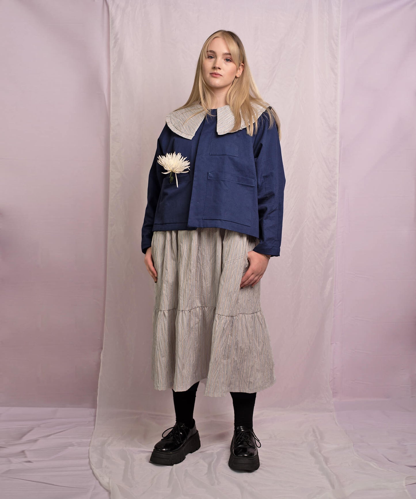 Madeleine Dress - crinkle stripe