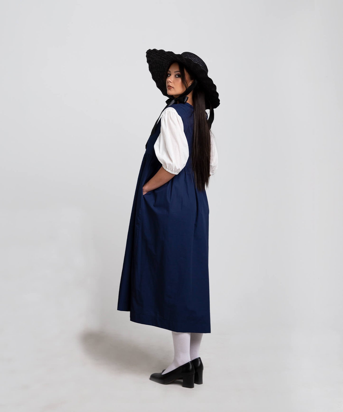 Milli Dress- navy poplin