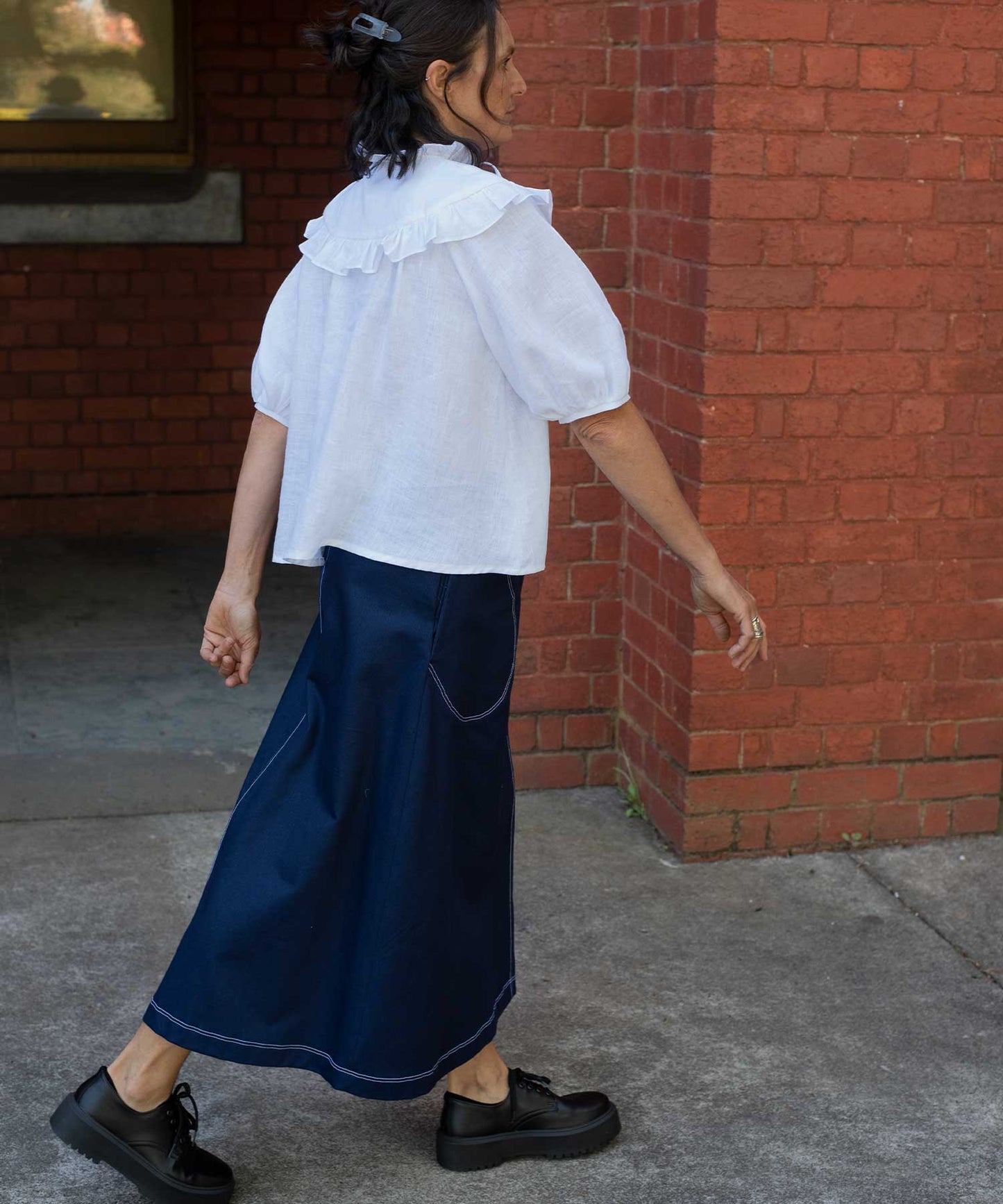 Ruffle Top - white