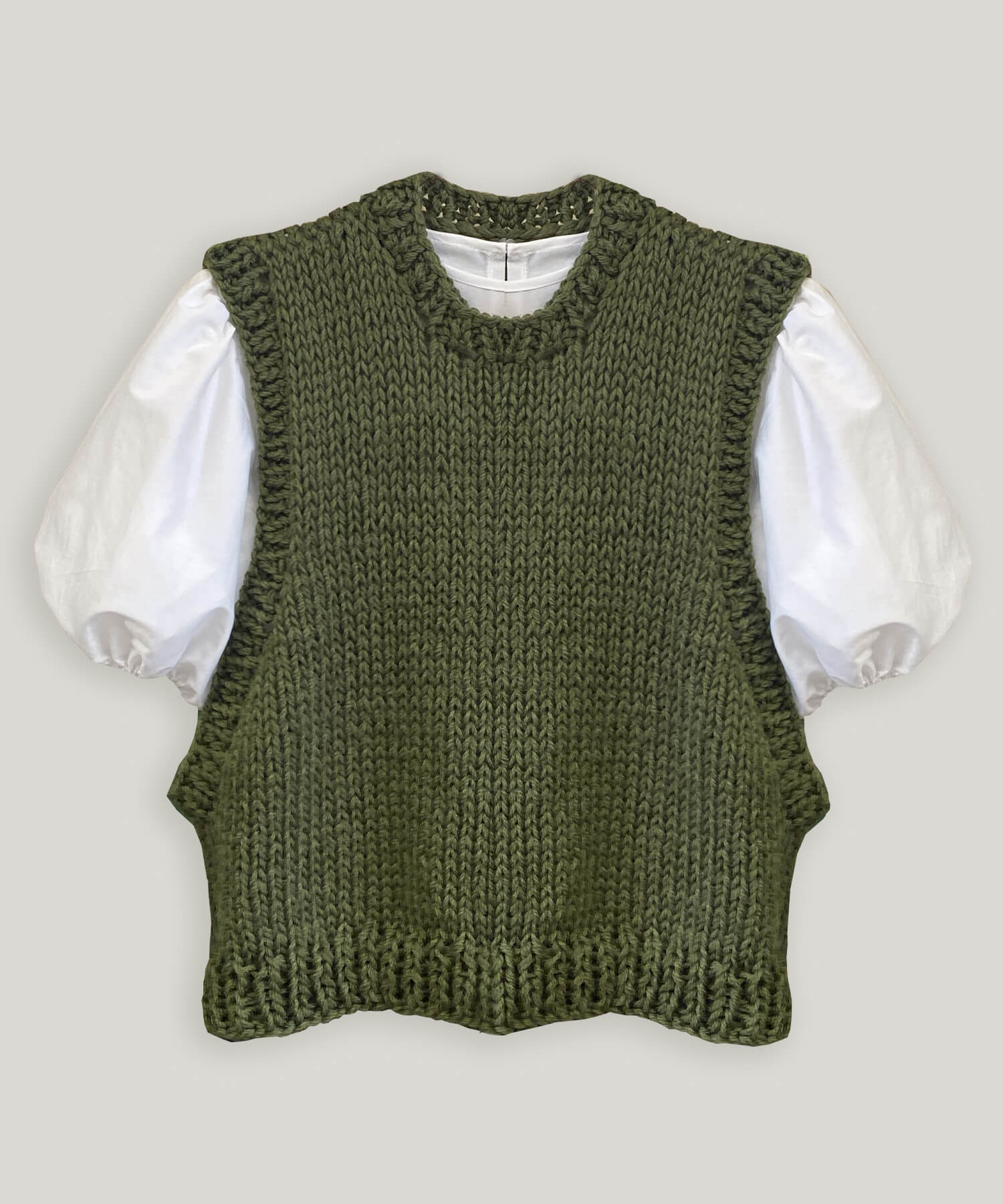 hand knitted chunky vest