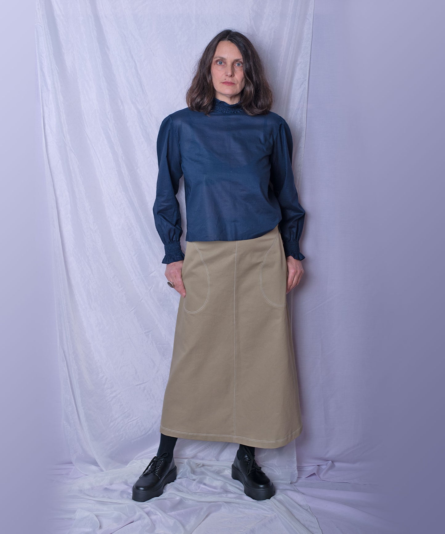 Big A-line Skirt - khaki